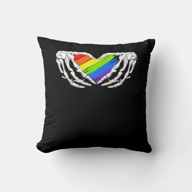 Coussin Pride - Pride Skeleton mains avec coeur 2 Classic (Recto)