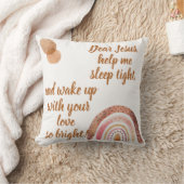 Coussin Prière chrétienne pour enfants Brown & rose | (Couverture)