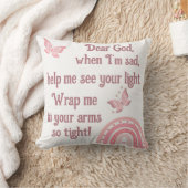Coussin Prière chrétienne pour enfants rose | (Couverture)