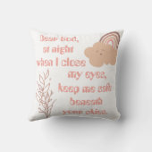 Coussin Prière chrétienne pour enfants rose | (Verso)