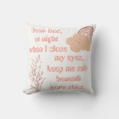 Coussin Prière chrétienne pour enfants rose | (Recto)