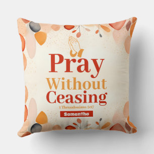 Coussin Prière personnalisée sans cesser Boho Christian