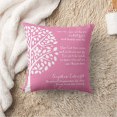 Coussin Prière rose de bénédiction de baptême de baptême (Couverture)