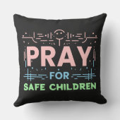 Coussin Priez pour les enfants en sécurité (Verso)