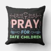 Coussin Priez pour les enfants en sécurité (Recto)