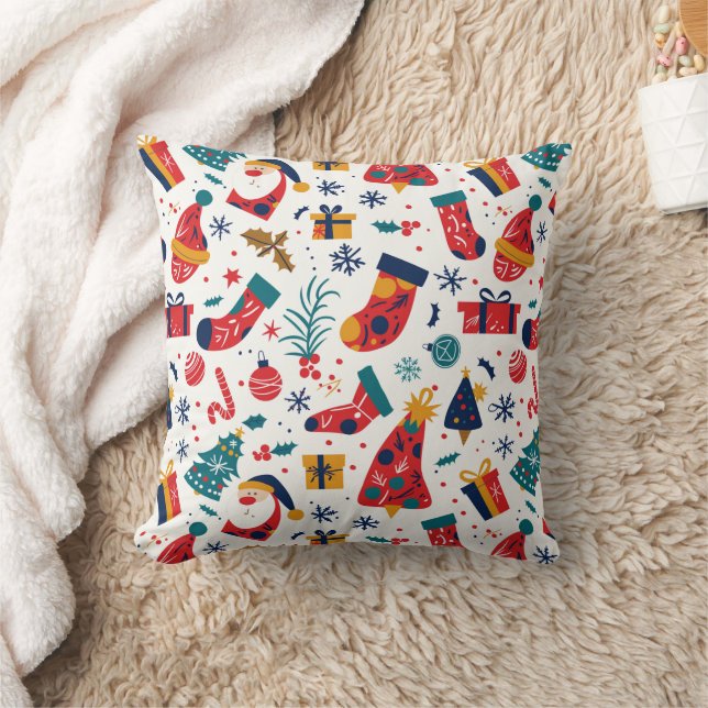 Coussin Primary Christmas Icons Pattern (Couverture)