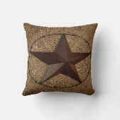 Coussin Primitive rustique burlap western country texas st (Verso)