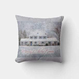 Coussin Primitive Winter Snow Country Rustic Open House