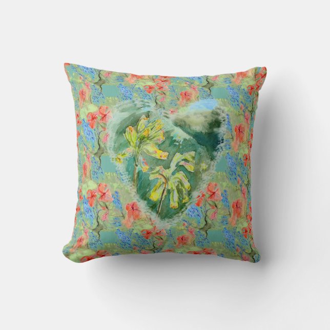 Coussin Primula Heart par Alexandra Cook (Recto)