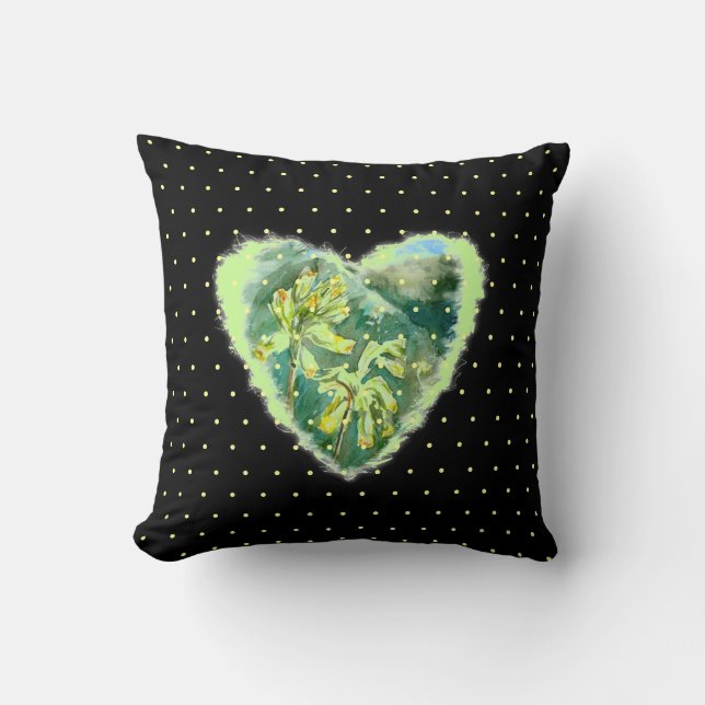 Coussin Primula Heart par Alexandra Cook (Recto)