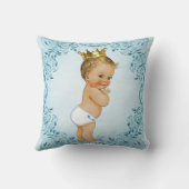 Coussin Prince blond personnalisé Blue Leaves (Verso)