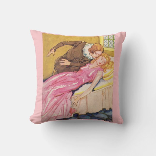 Coussin Prince Charming baiser Beauté dormante (Recto)