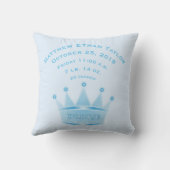 Coussin Prince personnalisé Birth Record Stats de bébé (Verso)