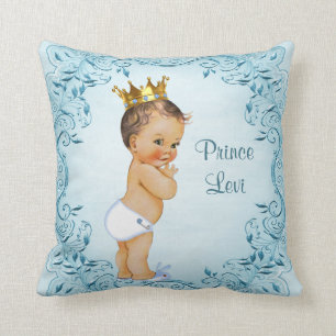 Coussin Prince personnalisé Blue Leaves de brune
