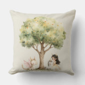 Coussin Princesse de conte de fée à l'aquarelle Fantaisist (Recto)