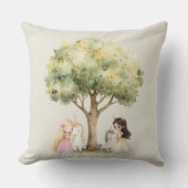 Coussin Princesse de conte de fée aquarelle Fantaisiste (Recto)