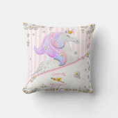 Coussin Princesse de licorne rose rayée (Recto)
