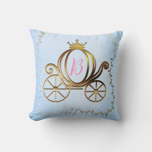Coussin Princesse d'Or Carrosse Histoire Bleue (Recto)