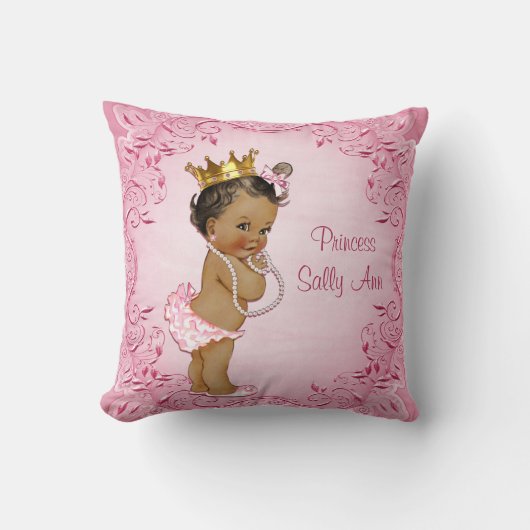 Coussin Princesse ethnique personnalisée Glamour rose (Recto)