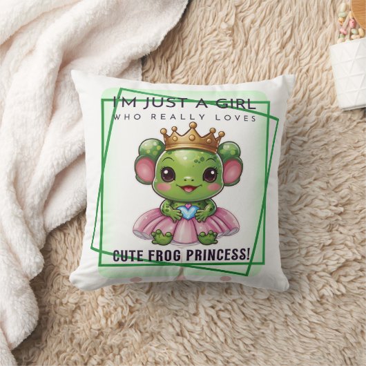 Coussin Princesse Kawaii Frog Imprimer (Couverture)