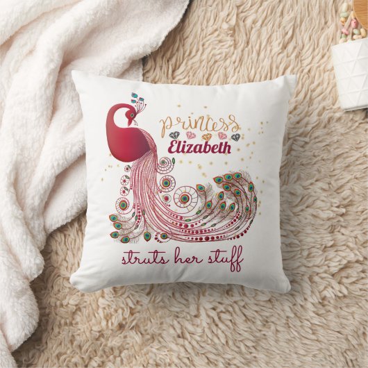 Coussin Princesse (NOM) Peacock Struts Her Stuff - Douche (Couverture)