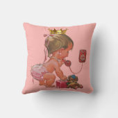 Coussin Princesse personnalisée au téléphone avec l'ours (Verso)