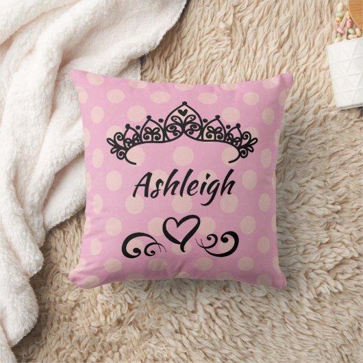 Coussin Princesse Tiara Pois rose (Couverture)