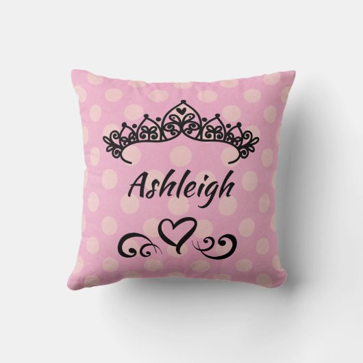 Coussin Princesse Tiara Pois rose (Verso)