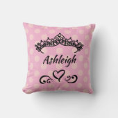 Coussin Princesse Tiara Pois rose (Recto)