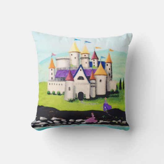 Coussin Princesses et Château (Recto)