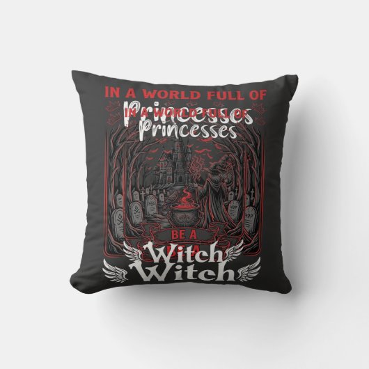 Coussin Princesses Sorcière Halloween Château Chaudron Tom (Recto)