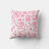 Coussin printemps en rose et blanc (Verso)