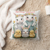 Coussin Printemps Équipe Mignon Lapin & Poussin Pâques (Couverture)