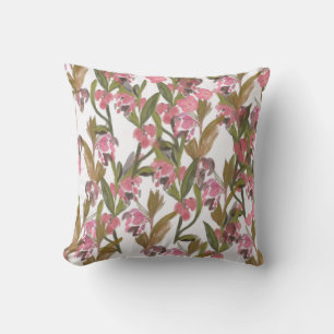 Coussin Printemps fleurit Floral Design en rose, vert oliv