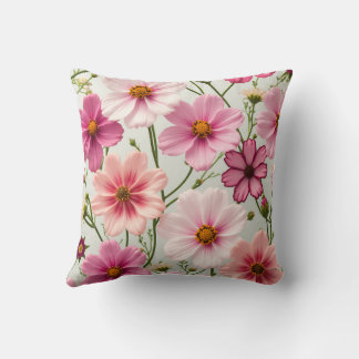 Coussin Printemps frais, belles fleurs cosmos