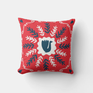 Coussin Printemps, Joyeux Noël folk art carré doodart jusq