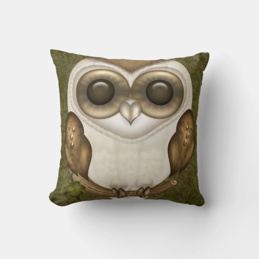 Coussin Prise de bec le hibou de grange (Recto)