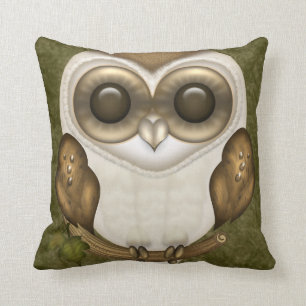 Coussin Prise de bec le hibou de grange
