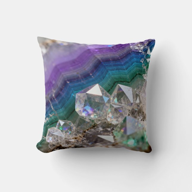 Coussin Prismatic Quartz Fusion Vibrant Crystal Design (Recto)