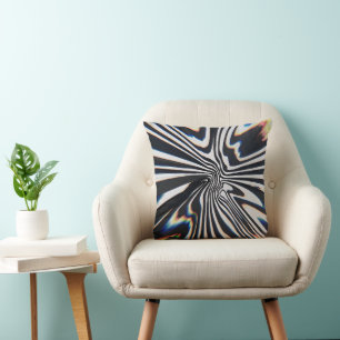Coussin Prisme de lignes déformées Glitch
