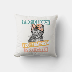 Coussin Pro-Choice, Pro-Féminisme, Pro-Cat AMOUREUX DES