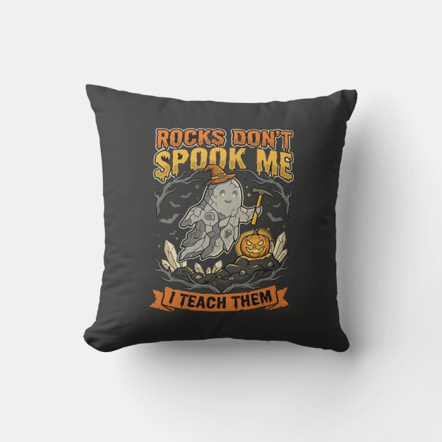 Coussin Prof de géologie d'Halloween épouvante (Recto)