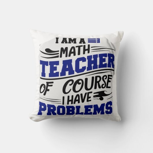 Coussin Prof de maths Blague  (Recto)