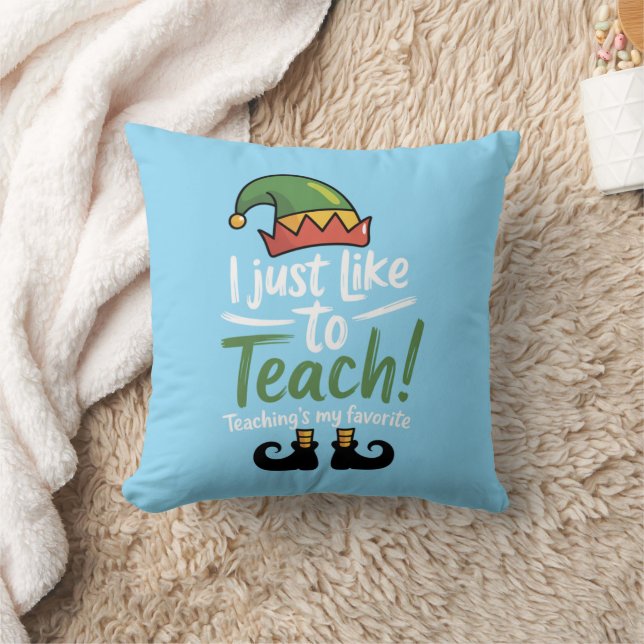 Coussin Prof de Noël drôle L'enseignement est mon préféré  (Couverture)