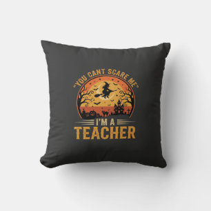 Coussin Professeur de Halloween Sorcière Chat Design