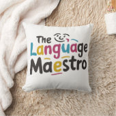 Coussin Professeur de langue présenter des idées (Couverture)
