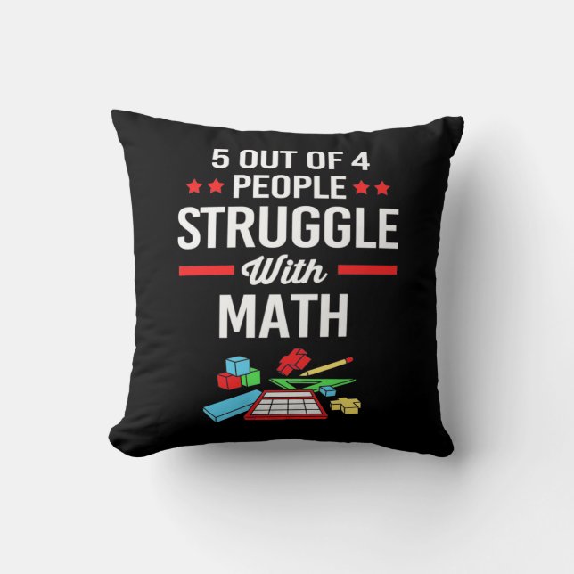Coussin Professeur De Mathématiques 5 Sur 4 Personnes (Recto)