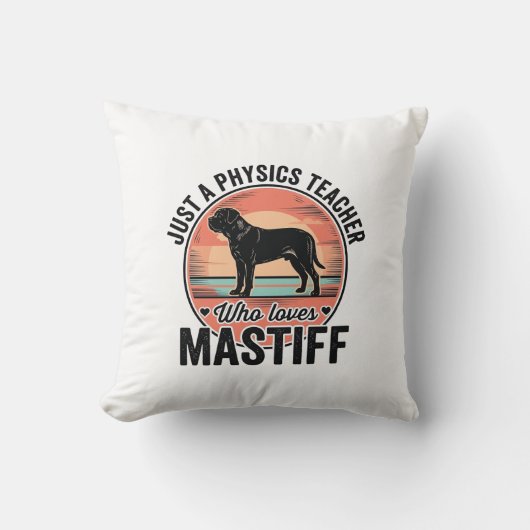 Coussin Professeur de physique aime Maillot de chien vinta (Recto)