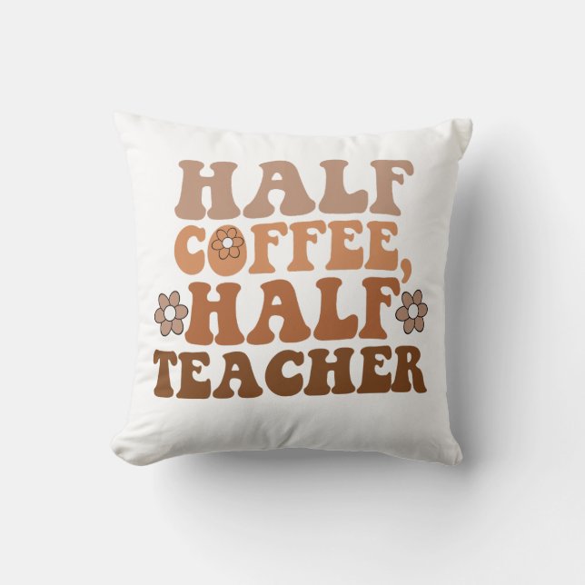 Coussin Professeur moitié café moitié Professeur de rentré (Recto)