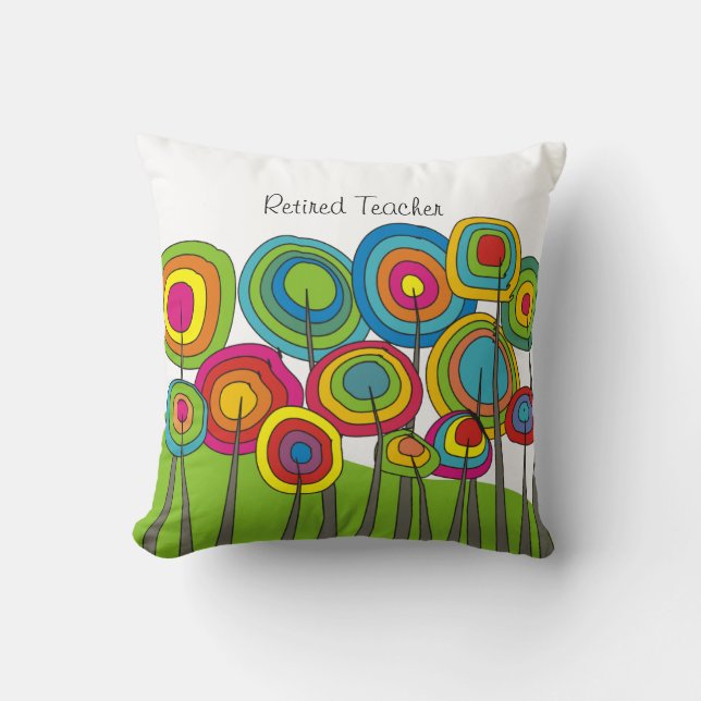 Coussin Professeur retraité Whimsical Floral (Recto)